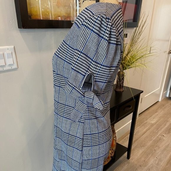 NWT WOMENS DRESS BY INSPIRED HEARTS BLUE BLACK & WHITE PLAID SIZE LARGE - Picture 7 of 15